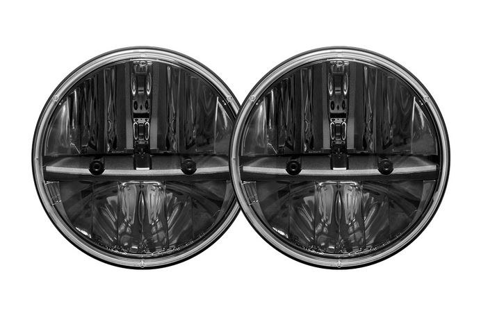Rigid Industries Headlight Assembly, Truck-Lite ®, LED Bulb, Universal Standard Beam, Clear LED Bulb, Clear Polycarbonate Lens, 7 Inch Round – 55000