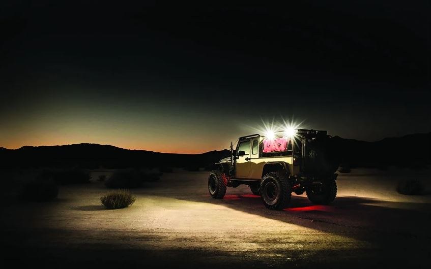 Rigid Industries Camp Site Light, Scene Light, Bolt-On, Pole Mount, Battery Powered, 9-36 Volts DC, 4 Inch Square, 37 Watts – 681513