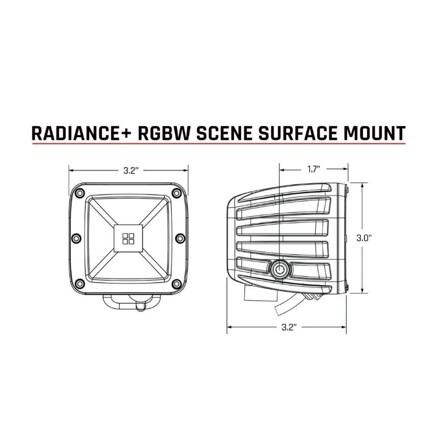 Rigid Industries Driving/ Fog Light, Radiance+, LED Bulb, 4 LED Clear Bulb, 3.2 Inch Square, 1.7 Amp Draw at 14 Volt, 24 Watt, 2970 Lumens – 682053
