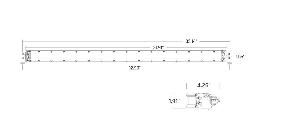 Rigid Industries Light Bar, Sr-Series Pro, LED, 30 Inch Length, Clear, 180 Watt/ 12.9 Amp Draw, High Beam, 14148 Raw Lumens – 930414