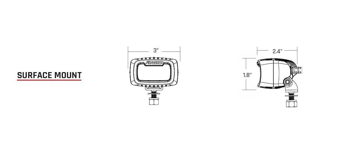 Rigid Industries Backup Light – LED, Srm Series, Bumper Mount, Set of 2, White LED, Black Cast Aluminum Housing, 60 Degree Diffused Pattern – 980003