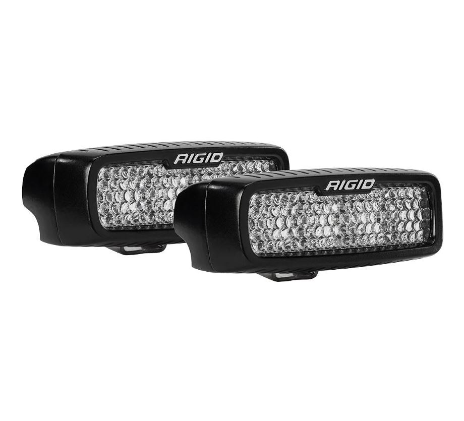 Rigid Industries Backup Light – LED, Srq Series, Bumper Mount, Set of 2, White LED, Black Cast Aluminum Housing, 60 Degree Diffused Pattern – 980023
