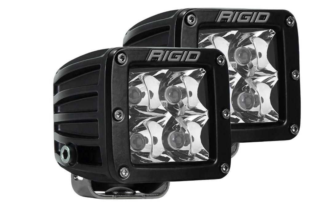 Rigid Industries Driving/ Fog Light, D-Series, LED Bulb, 4 LED Clear Bulb, 3 Inch Square, 30 Watt Bulbs Amp Draw 2.14 Amp, Spot Beam – C202213-001