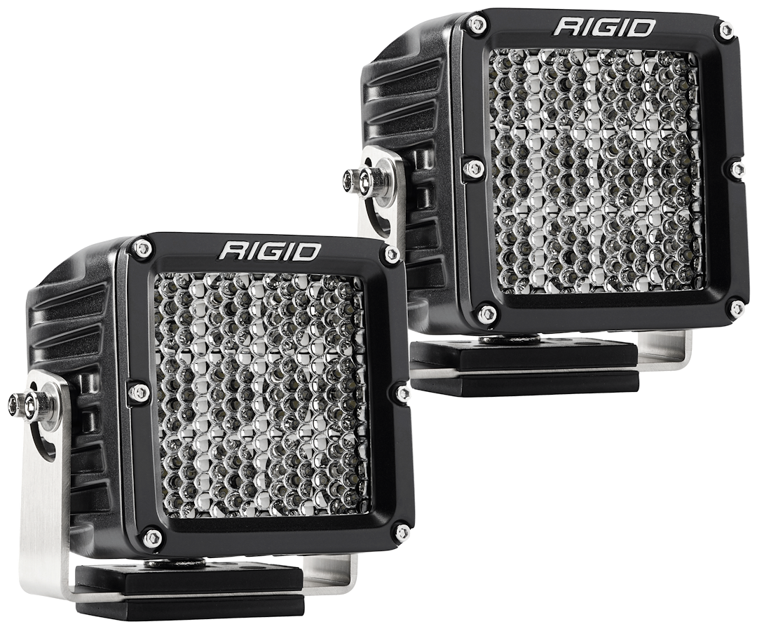 Rigid Industries Driving/ Fog Light, Dually XL, LED Bulb, Specter-Diffused Driving Beam, Clear Lens, Black Housing, Set of 2 – C322713-MDXL