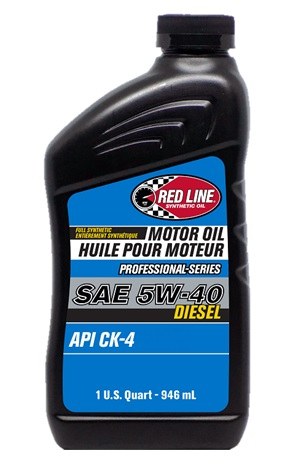 Red Line Oil, Professional Series, SAE 5W-40, Fully Synthetic, 1 Quart Bottle, Single, Heavy Duty Diesel Engine Oil – 12714