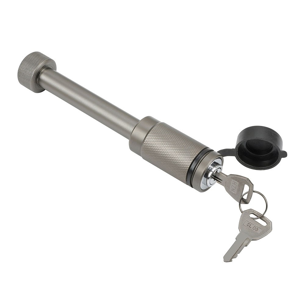 Reese Trailer Hitch Pin, Tactical, 5/8 Inch, Dogbone Style, With Lock, Fits 2 Inch and 2-1/2 Inch Receiver, Pewter, Single – 7092330