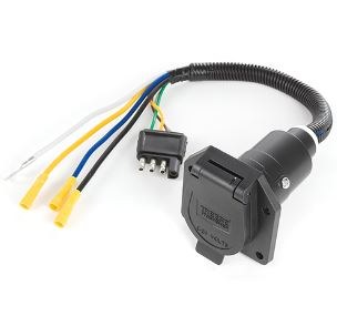 Reese Trailer Wiring Connector Adapter, Towpower, 4 Flat to 7-WAY Pin, Plastic, 8 Inch Lead Wire Single – 74184