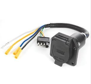 Reese Trailer Wiring Connector Adapter, Towpower, 4 Flat to 7-WAY Pin, Plastic, 8 Inch Lead Wire Single – 74184