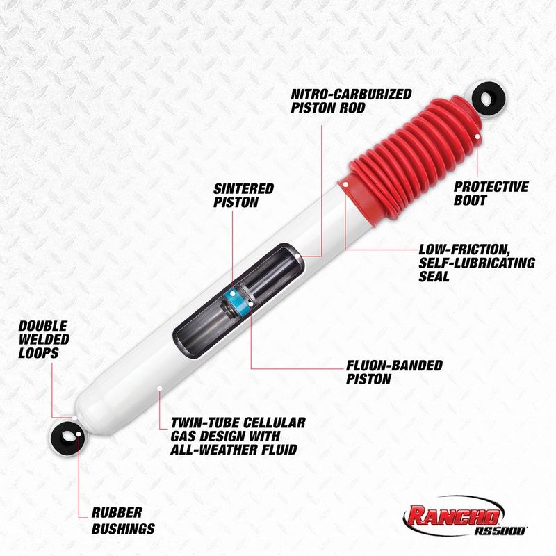 Rancho Steering Stabilizer, Single, Mounts to OE Locations – RS5409