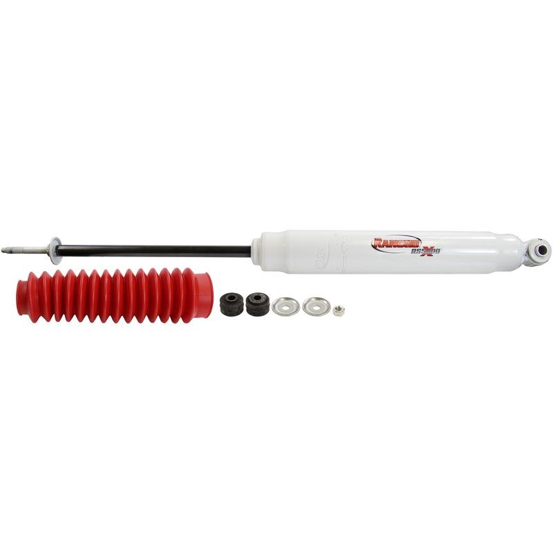 Rancho Shock Absorber, RS5000X, Nitrogen Gas Charged, Non Adjustable Valving, With Shock Boots, White Shock Body with Red Shock Boots – RS55009