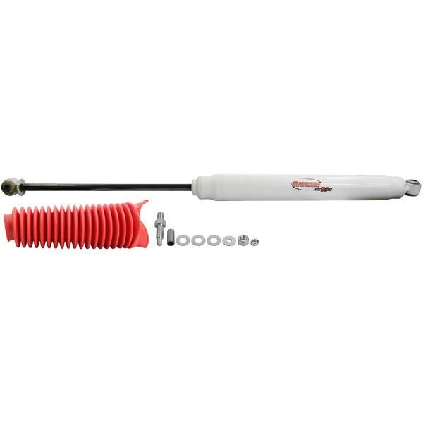 Rancho Shock Absorber, RS5000X, Nitrogen Gas Charged, Non Adjustable Valving, With Shock Boots, White Shock Body with Red Shock Boots – RS55036