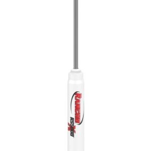 Rancho Shock Absorber, RS5000X, Nitrogen Gas Charged, Non Adjustable Valving, With Shock Boots, White Shock Body with Red Shock Boots – RS55074