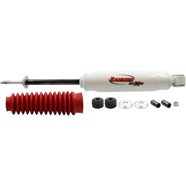 Rancho Shock Absorber, RS5000X, Nitrogen Gas Charged, Non Adjustable Valving, With Shock Boots, White Shock Body with Red Shock Boots – RS55136