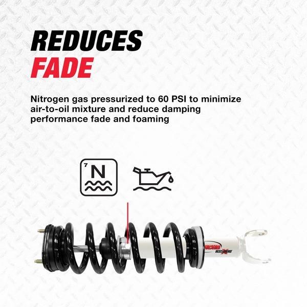 Rancho Shock Absorber, RS55000X, Nitrogen Gas Charged, Non Adjustable Valving, Without Shock Boots, With Coil Spring, Single – RS551830