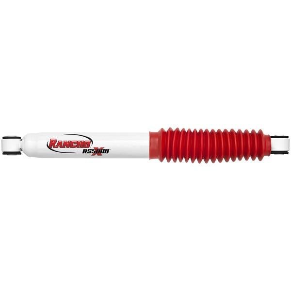 Rancho Shock Absorber, RS5000X, Nitrogen Gas Charged, Non Adjustable Valving, With Shock Boots, White Shock Body with Red Shock Boots – RS55297