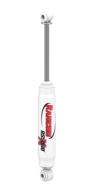 Rancho Shock Absorber, RS5000X, Nitrogen Gas Charged, Non Adjustable Valving, With Shock Boots, White Shock Body with Red Shock Boots – RS55311