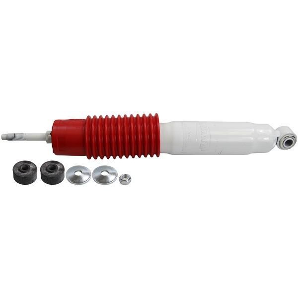 Rancho Shock Absorber, RS5000X, Nitrogen Gas Charged, Non Adjustable Valving, With Shock Boots, White Shock Body with Red Shock Boots – RS55370