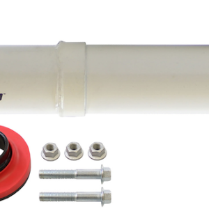 Rancho Shock Absorber, RS5000X, Nitrogen Gas Charged, Non Adjustable Valving, With Shock Boots, White Shock Body with Red Shock Boots – RS55836