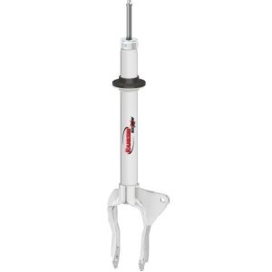 Rancho Shock Absorber, RS55000X, Nitrogen Gas Charged, Non Adjustable Valving, With Shock Boots, White Shock Body with Red Shock Boots – RS55843