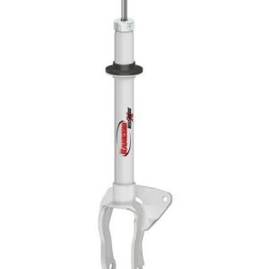 Rancho Shock Absorber, RS55000X, Nitrogen Gas Charged, Non Adjustable Valving, With Shock Boots, White Shock Body with Red Shock Boots – RS55844