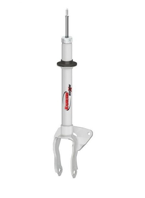 Rancho Shock Absorber, RS55000X, Nitrogen Gas Charged, Non Adjustable Valving, With Shock Boots, White Shock Body with Red Shock Boots – RS55844