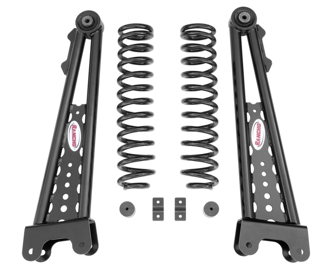 Rancho Leveling Kit Suspension, 2-1/2 Inch Lift, Coil Spring, With Coil Springs/ Radius Arms/ Installation Hardware – RS66553B