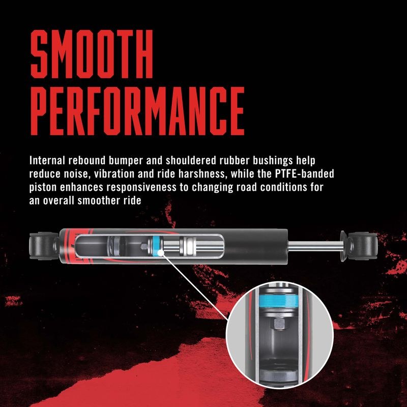 Rancho Shock Absorber, RS7000MT ™, Nitrogen Gas Charged Mono Tube, Non Adjustable, With Shock Boots, Single – RS77067