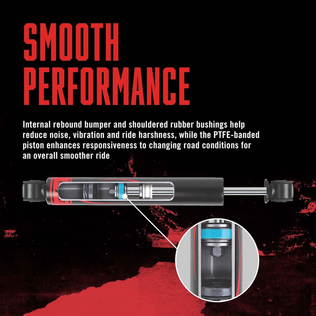 Rancho Shock Absorber, RS7MT, Nitrogen Gas Charged Mono Tube, Non Adjustable, Without Shock Boots, Single – RS77255