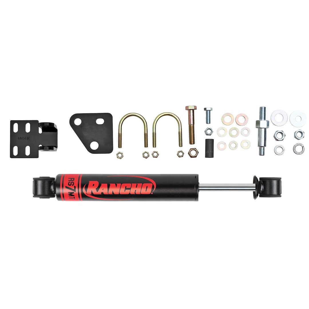 Rancho Steering Stabilizer, RS7000MT ™, Single, Black Without Shock Boot, Relocation Bracket Included – RS97357