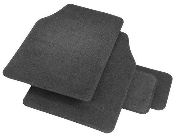 Rubberqueen Floor Mat, Universal 25-1/2 Inch Length X 16-1/4 Inch Width Front/ 10-1/2 Inch Length X 15-3/4 Inch Width Rear, Beige – 70533