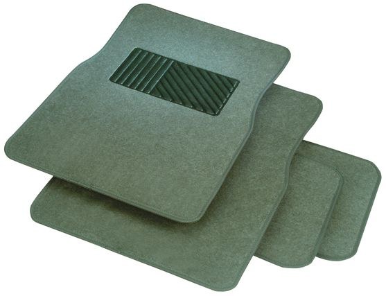 Rubberqueen Floor Mat, Universal 26 Inch Length X 17-3/4 Inch Width Front/ 13-1/4 Inch Length X 17-3/4 Inch Width Rear, Beige – 70543