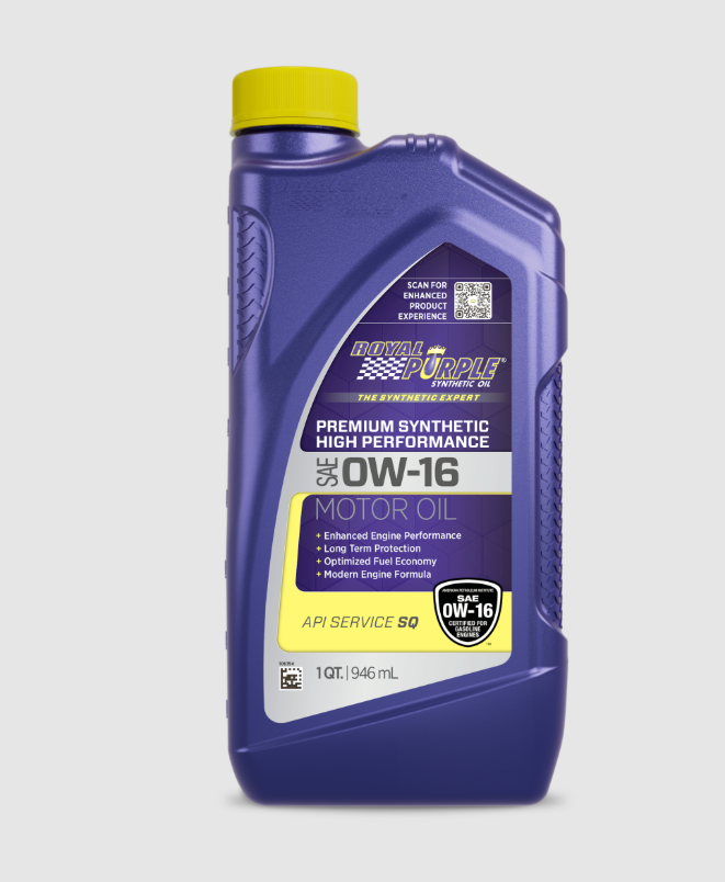 Royal Purple Oil, SAE 0W-16, Synthetic, 1 Quart Bottle, Single – 01016