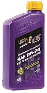 Royal Purple Oil, SAE 0W-20, Synthetic, 1 Quart Bottle, Single, Canadian – 21020