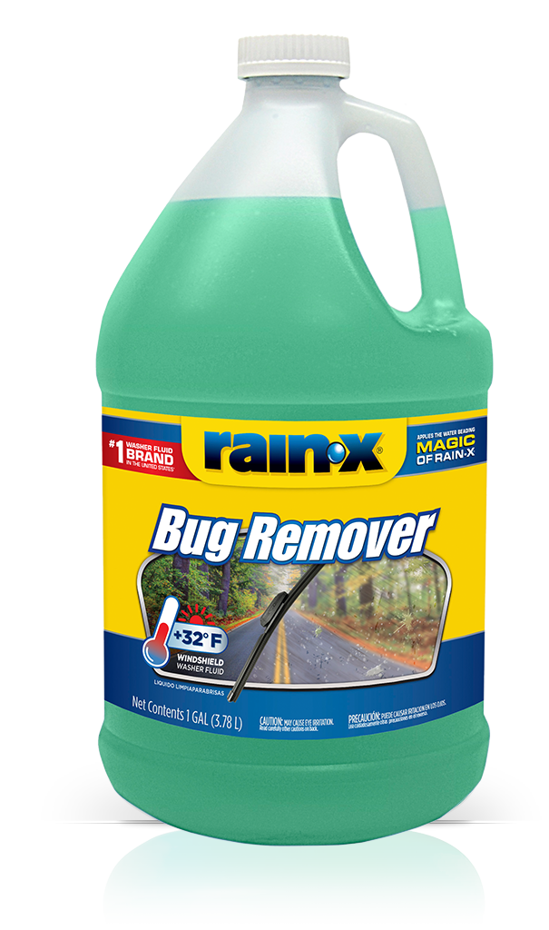 Rain X Windshield Washer Fluid, Remove Bugs and Rain Repellant Additives, Effective to 32 Degree Fahrenheit, Green, 1 Gallon Jug/ Single – RX68806