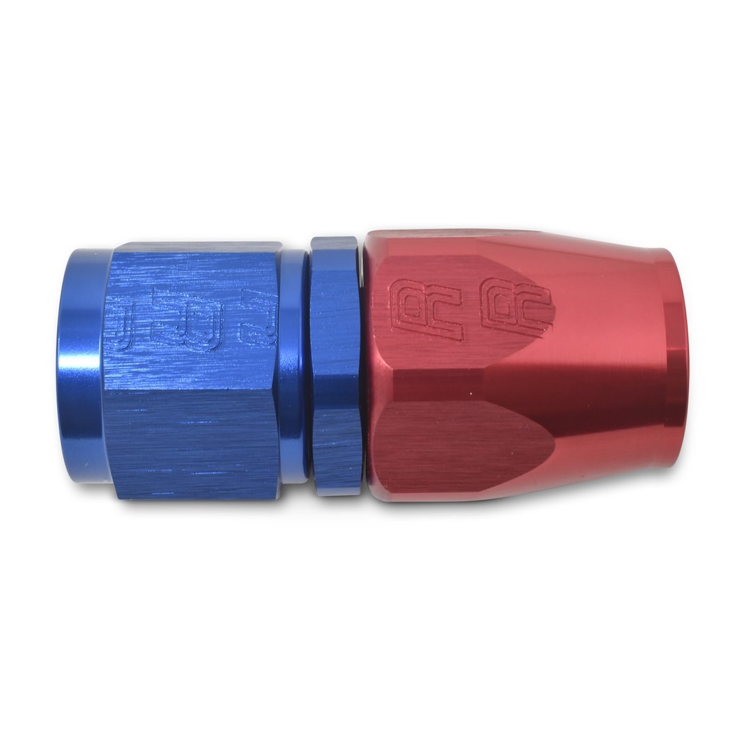 Russell Performance Hose End Fitting, Full Flow, -4 AN Hose, -4 AN Outlet, Straight, Anodized, Red/Blue, Aluminum, Single – 610010