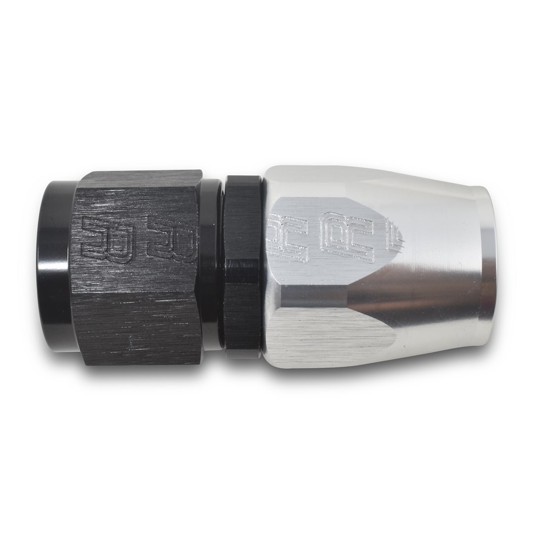 Russell Performance Hose End Fitting, Full Flow, -6 AN Hose, -6 AN Outlet, Straight, Anodized, Black/Silver, Aluminum, Single – 610023