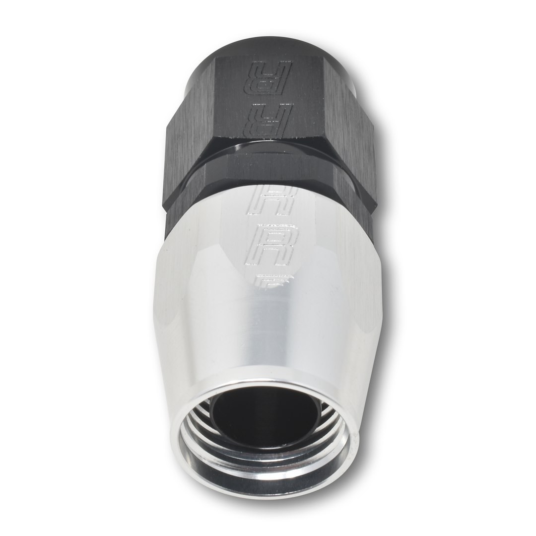 Russell Performance Hose End Fitting, Full Flow, -6 AN Hose, -6 AN Outlet, Straight, Anodized, Black/Silver, Aluminum, Single – 610023