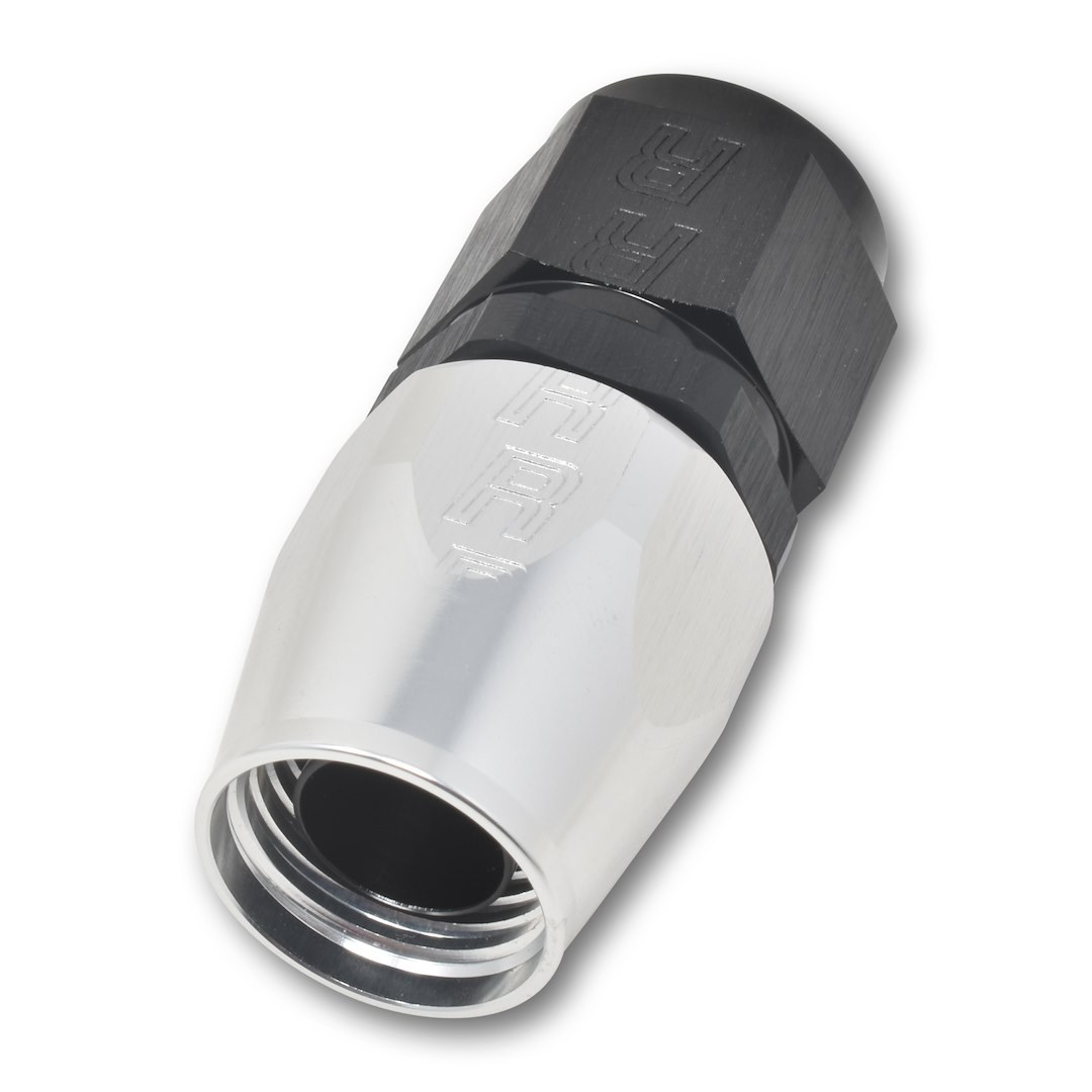 Russell Performance Hose End Fitting, Full Flow, -6 AN Hose, -6 AN Outlet, Straight, Anodized, Black/Silver, Aluminum, Single – 610023