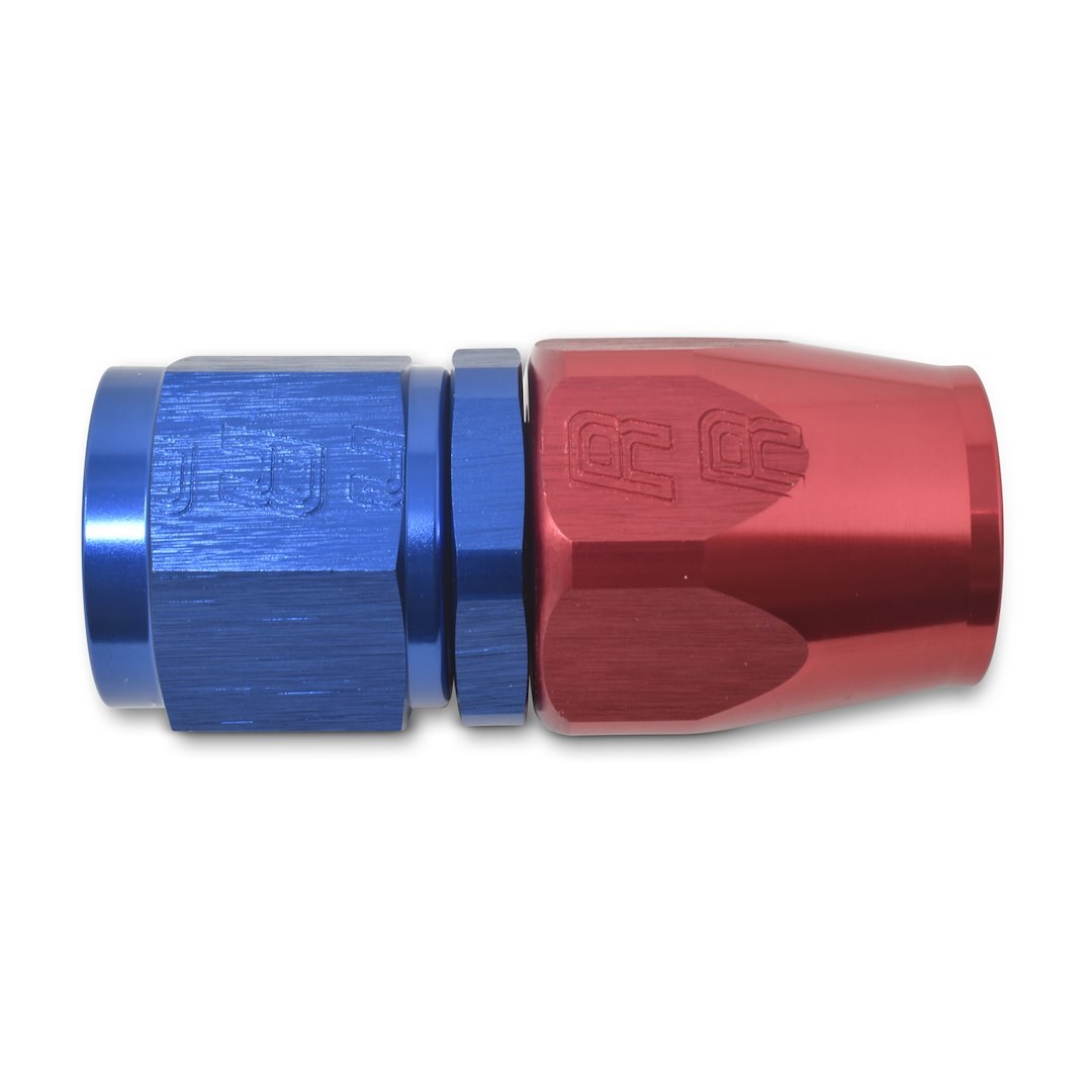 Russell Performance Hose End Fitting, Full Flow, -8 AN Hose, -8 AN Outlet, Straight, Anodized, Red/Blue, Aluminum, Single – 610030