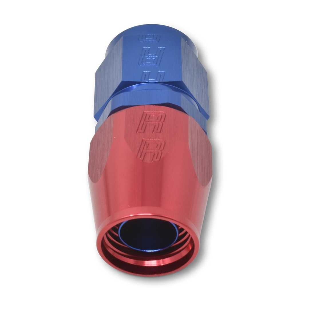 Russell Performance Hose End Fitting, Full Flow, -8 AN Hose, -8 AN Outlet, Straight, Anodized, Red/Blue, Aluminum, Single – 610030
