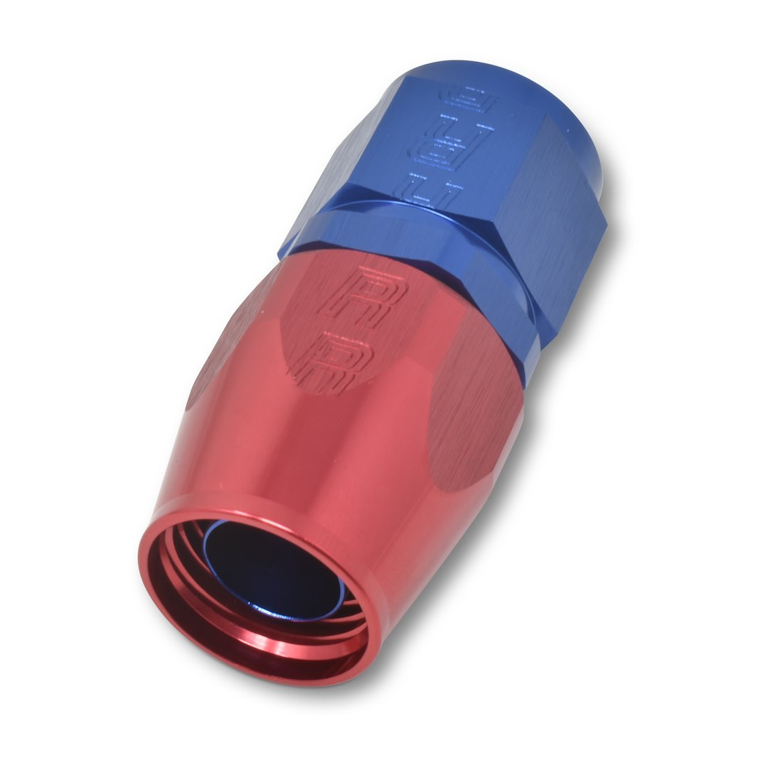 Russell Performance Hose End Fitting, Full Flow, -8 AN Hose, -8 AN Outlet, Straight, Anodized, Red/Blue, Aluminum, Single – 610030