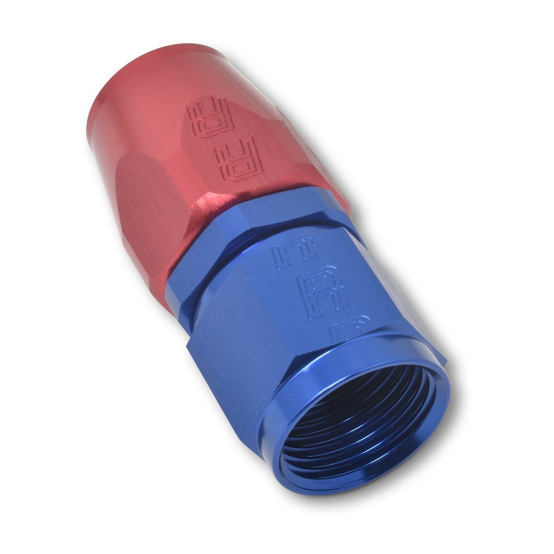 Russell Performance Hose End Fitting, Full Flow, -8 AN Hose, -8 AN Outlet, Straight, Anodized, Red/Blue, Aluminum, Single – 610030