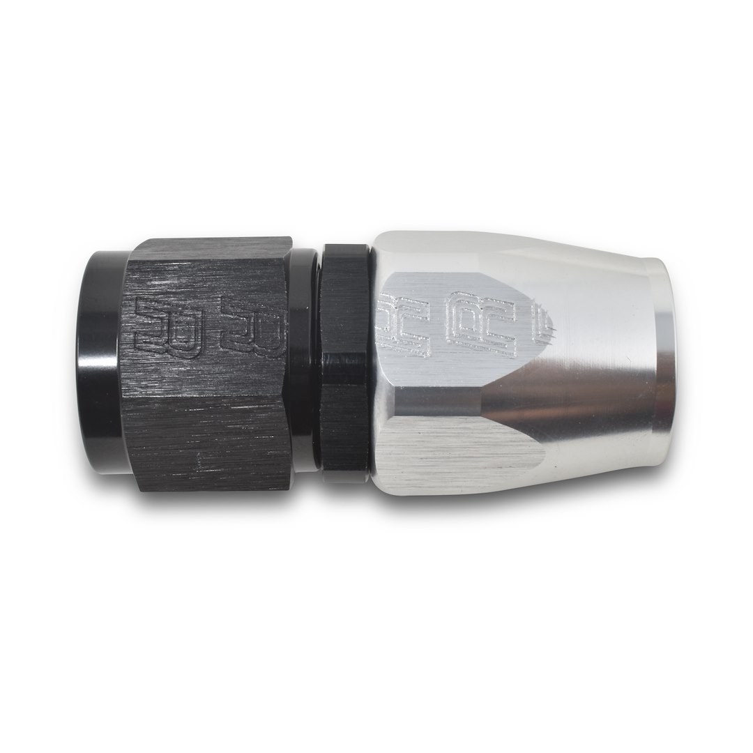 Russell Performance Hose End Fitting, Full Flow, -8 AN Hose, -8 AN Outlet, Straight, Anodized, Black/Silver, Aluminum, Single – 610033