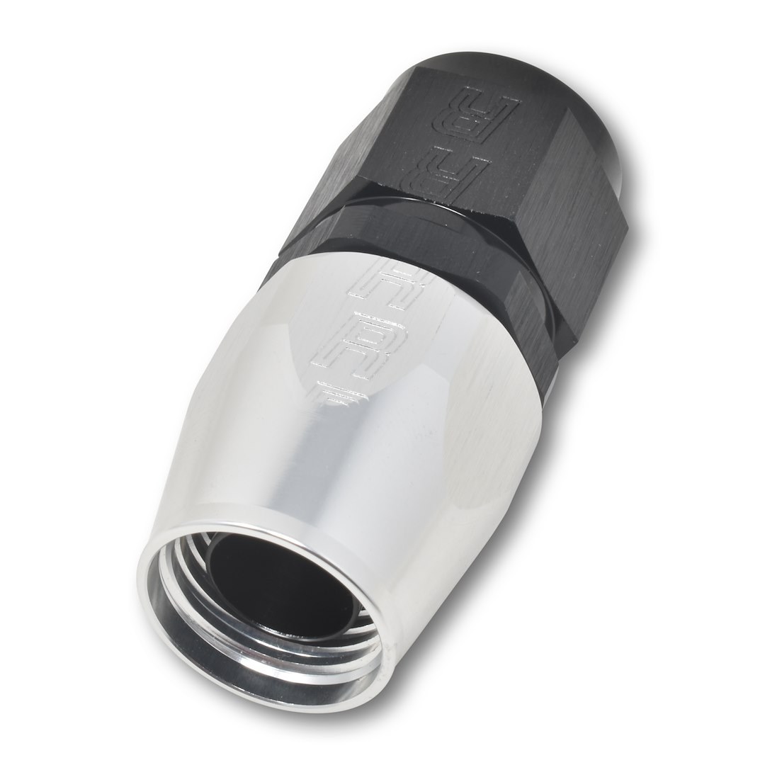 Russell Performance Hose End Fitting, Full Flow, -8 AN Hose, -8 AN Outlet, Straight, Anodized, Black/Silver, Aluminum, Single – 610033
