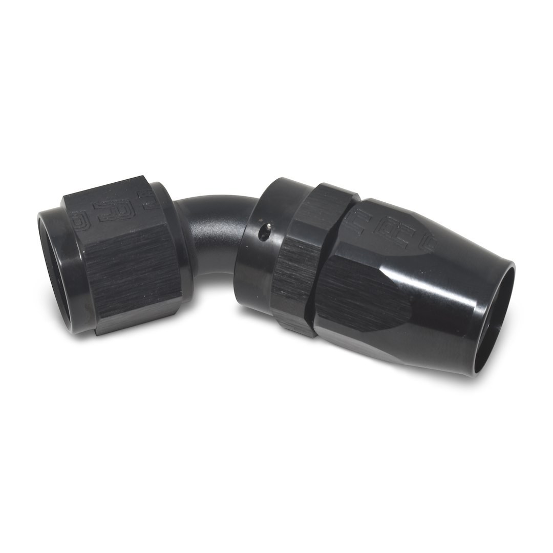 Russell Performance Hose End Fitting, Full Flow, -6 AN Hose, -6 AN Outlet, 45 Degree, Anodized, Black, Aluminum, Single – 610095