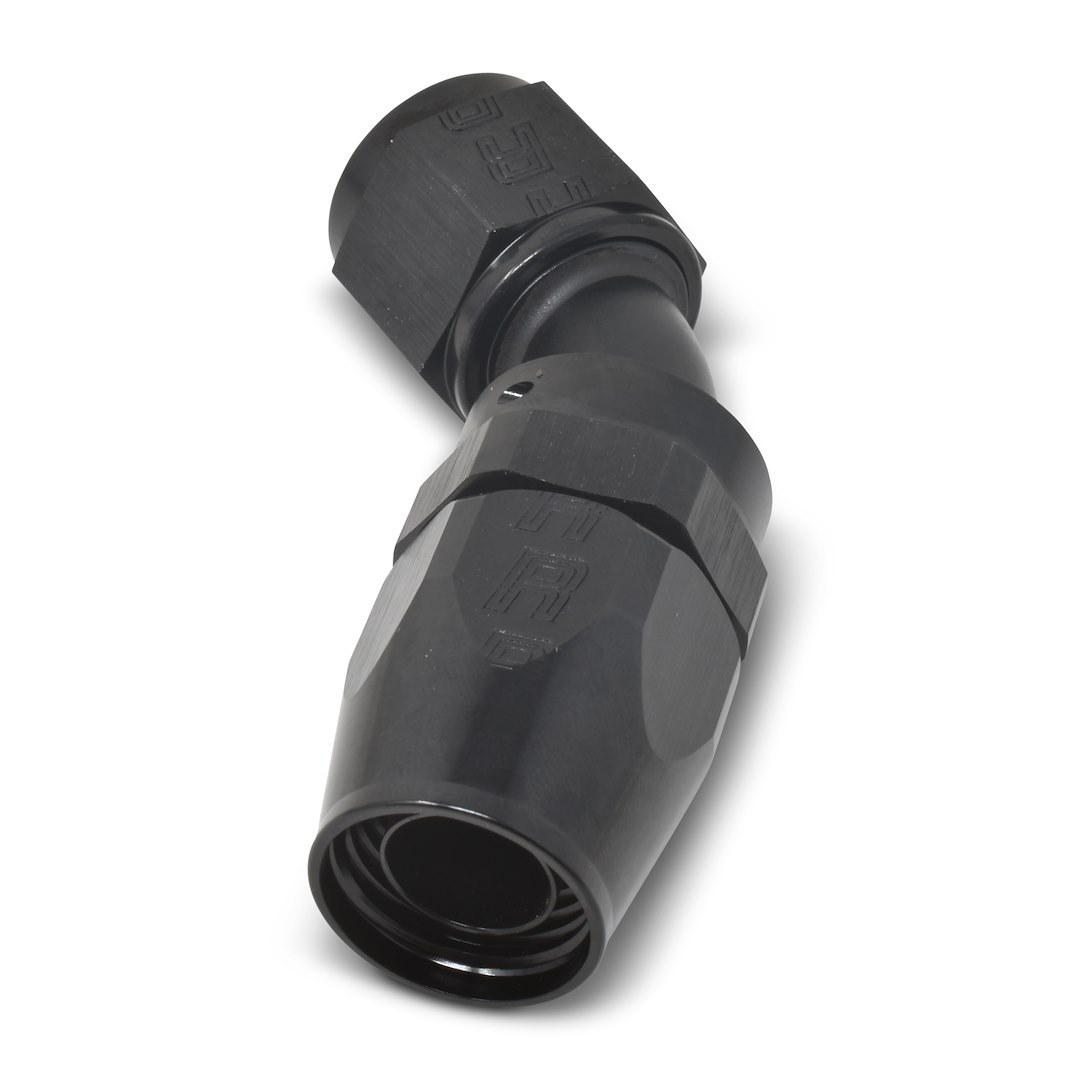 Russell Performance Hose End Fitting, Full Flow, -6 AN Hose, -6 AN Outlet, 45 Degree, Anodized, Black, Aluminum, Single – 610095