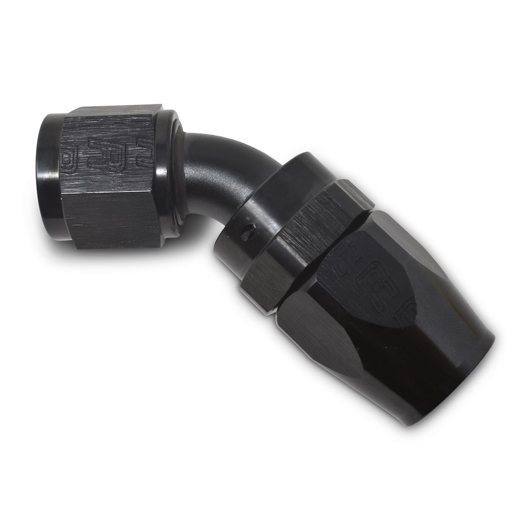 Russell Performance Hose End Fitting, Full Flow, -10 AN Hose, -10 AN Outlet, 45 Degree, Anodized, Black, Aluminum, Single – 610115