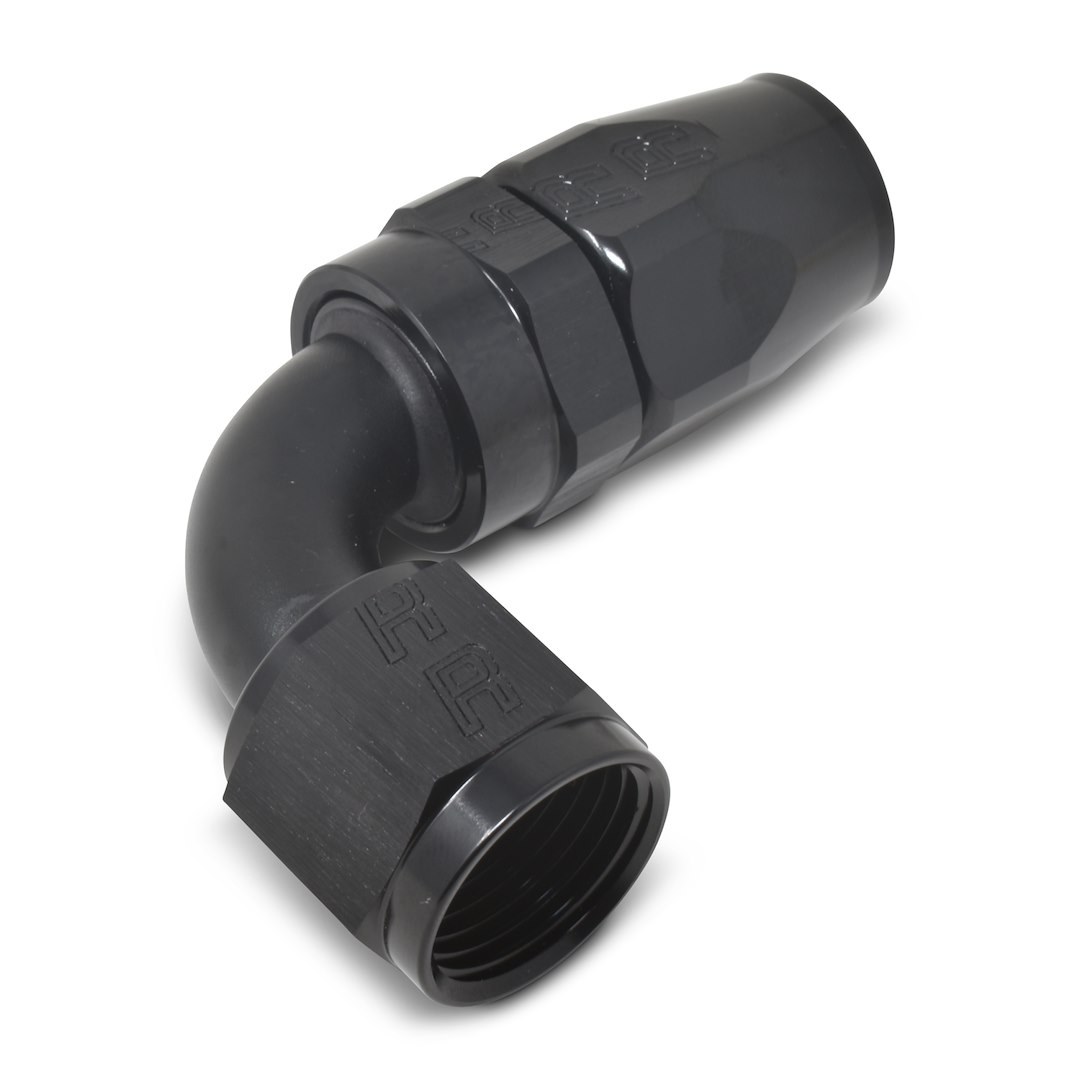 Russell Performance Hose End Fitting, Full Flow, -6 AN Hose, -6 AN Outlet, 90 Degree, Anodized, Black, Aluminum, Single – 610165