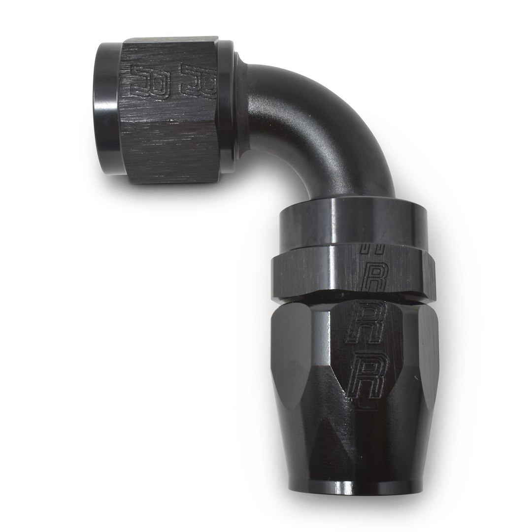 Russell Performance Hose End Fitting, Full Flow, -12 AN Hose, -12 AN Outlet, 90 Degree, Anodized, Black, Aluminum, Single – 610195