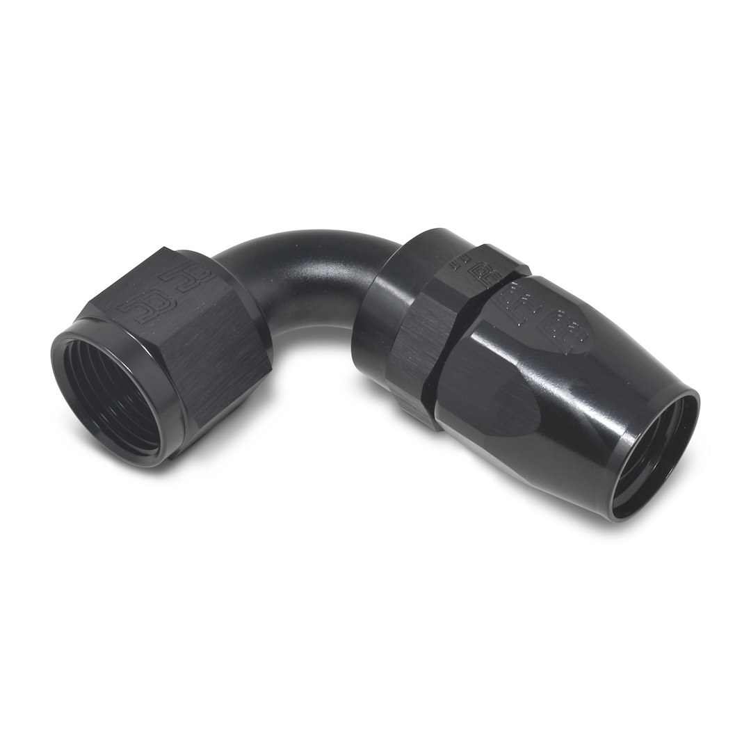 Russell Performance Hose End Fitting, Full Flow, -12 AN Hose, -12 AN Outlet, 90 Degree, Anodized, Black, Aluminum, Single – 610195